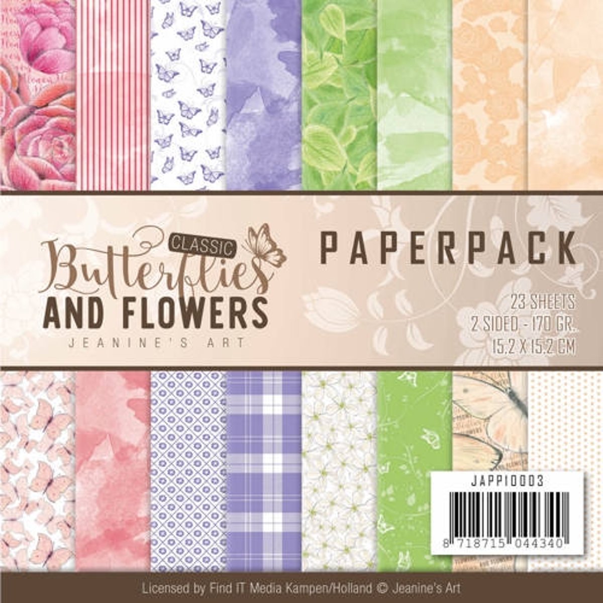 Papierpak - Jeanines Art  Classic Butterflies and Flowers